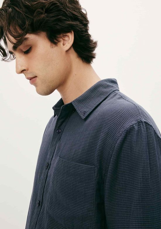 Foto do produto: Camisa Masculina Regular Fio Tinto - Azul