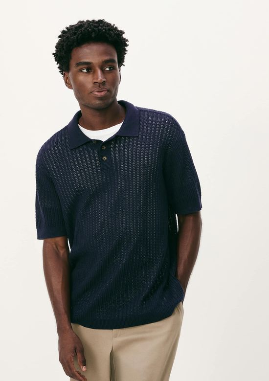 Foto do produto: Camisa Polo Masculina Em Tricô Texturizado - Azul