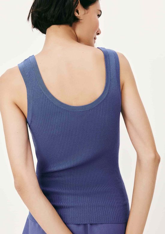 Foto do produto: Regata Feminina Canelada Decote U - Azul