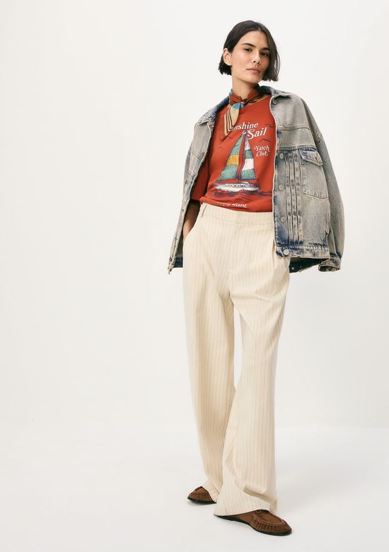 Foto do produto: Camiseta Feminina Manga Curta Oversized - Laranja