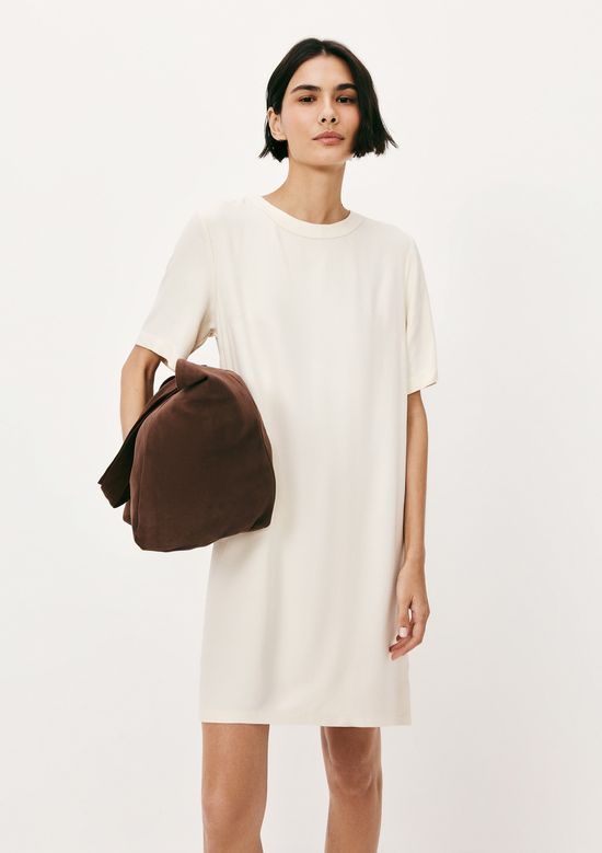 Foto do produto: Vestido Curto Em Viscose Creponada - Creme