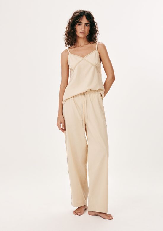 Foto do produto: Pijama Feminino Alças Finas Em Tricoline - Bege