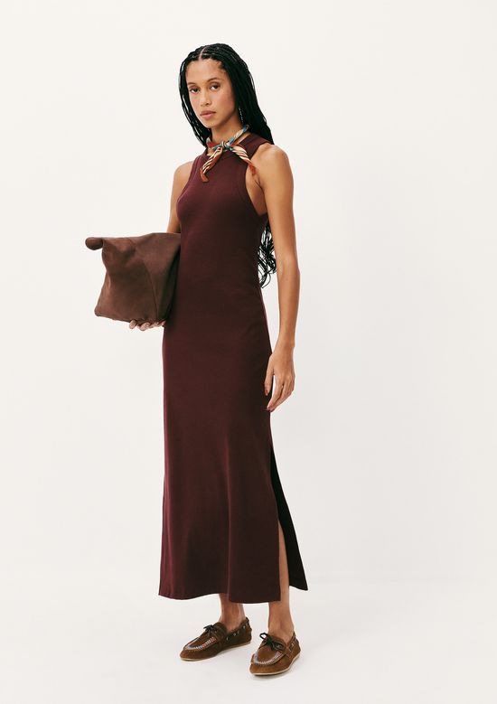 Foto do produto: Vestido Midi Em Ribana Canelada - Vinho