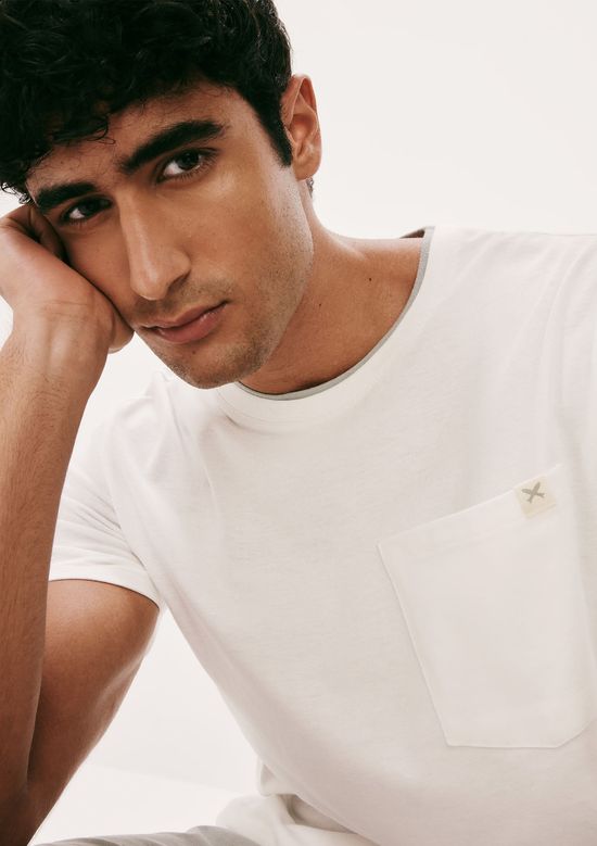 Foto do produto: Pijama Curto Masculino Com Bolso - Off white