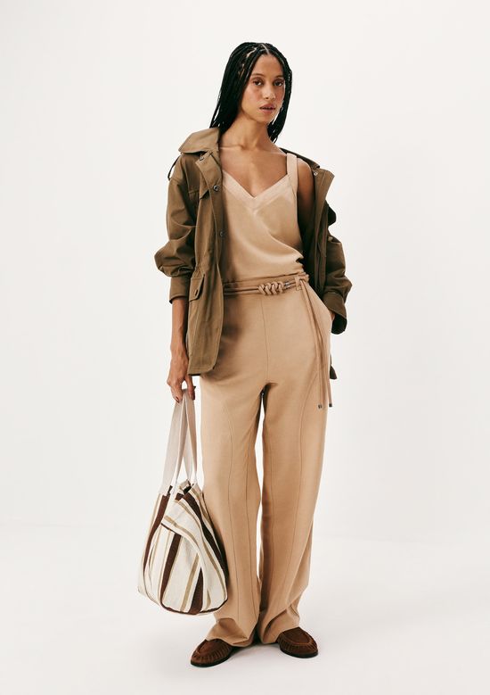 Foto do produto: Calça Feminina Reta Com Cinto - Bege