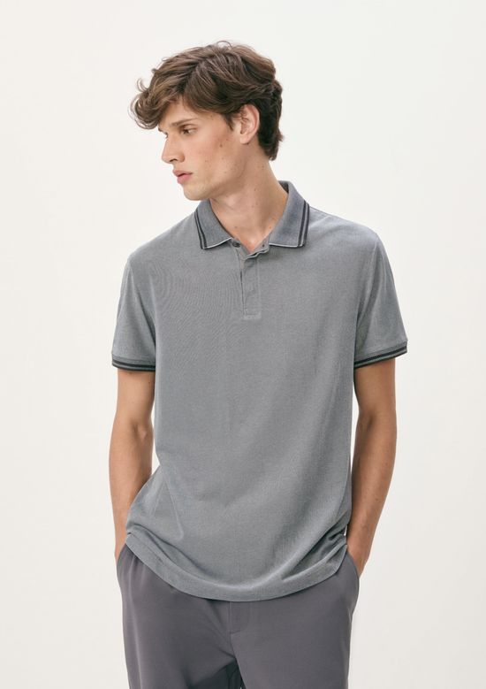 Foto do produto: Camisa Polo Masculina Manga Curta Em Piquet - Cinza