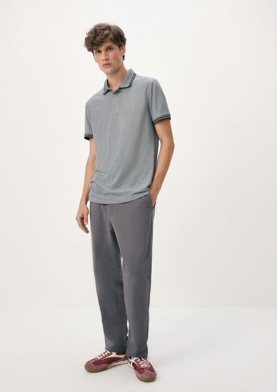 Foto do produto: Camisa Polo Masculina Manga Curta Em Piquet - Cinza