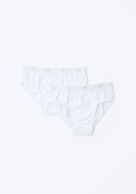 Foto do produto: Kit Com 2 Cuecas Infantil Em Ribana Com Elástico Personalizado Hering Kids - Branco