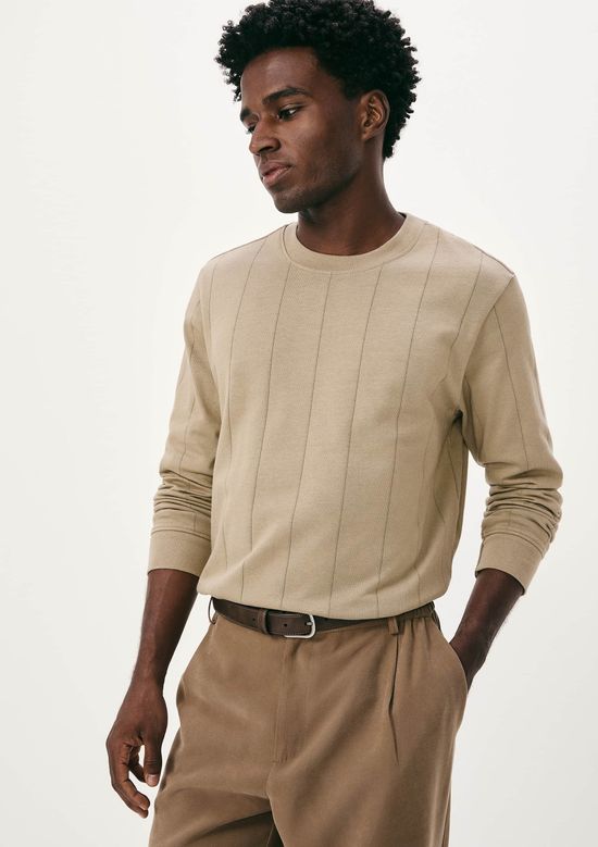 Foto do produto: Camiseta Masculina Manga Longa Texturizada - Marrom