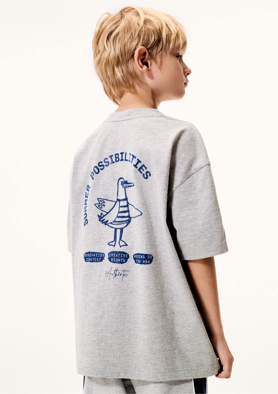 Foto do produto: Camiseta Infantil Menino Super Cotton Oversized - Cinza