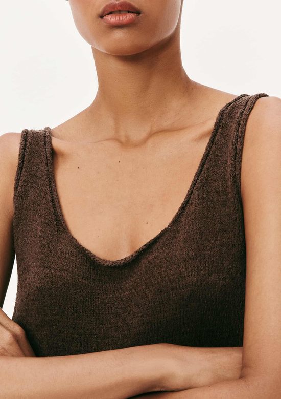 Foto do produto: Regata Feminina Decote U Em Tricô - Marrom