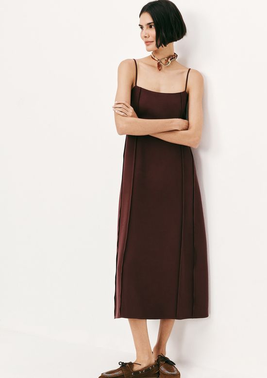 Foto do produto: Vestido Midi Em Peach Touch Com Recortes - Marrom