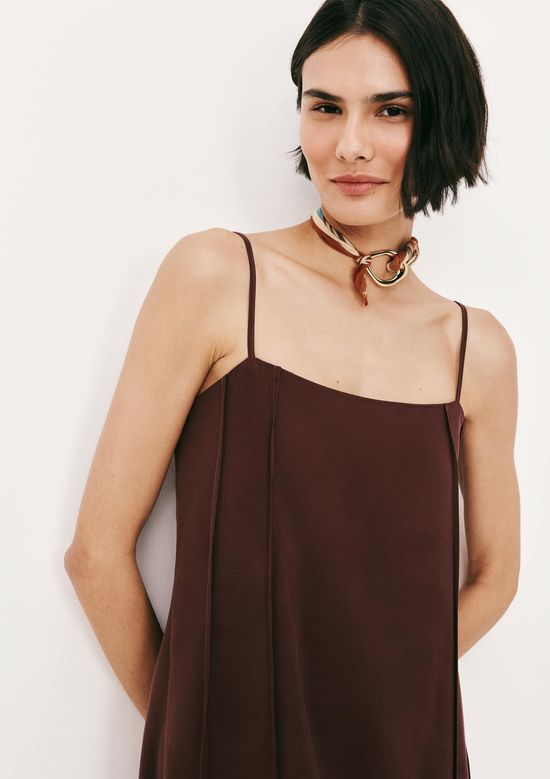 Foto do produto: Vestido Midi Em Peach Touch Com Recortes - Marrom