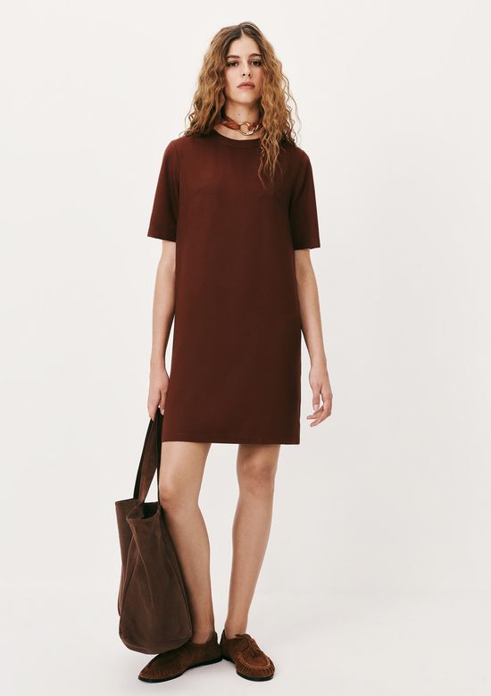 Foto do produto: Vestido Curto Em Viscose Creponada - Marsala
