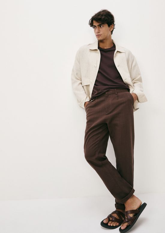 Foto do produto: Calça Masculina Reta Chino Texturizada - Marrom