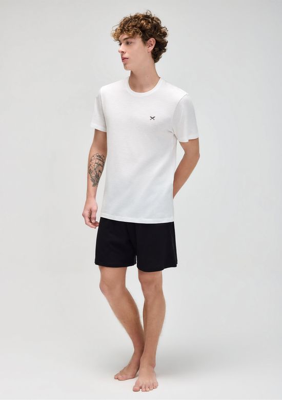 Foto do produto: Pijama Curto Masculino Com Estampa Peixinho - Off white