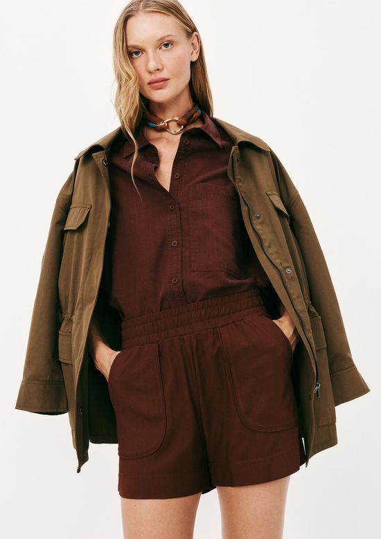 Foto do produto: Shorts Feminino Em Viscose Creponada - Marsala