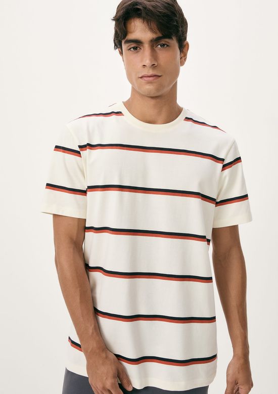 Foto do produto: Camiseta Masculina Manga Curta Listrada - Nude