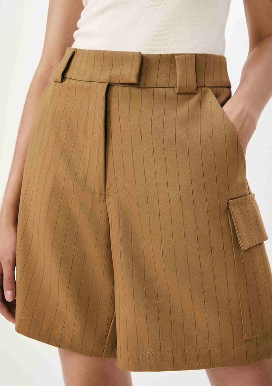 Foto do produto: Bermuda Feminina Cargo Risca De Giz - Marrom