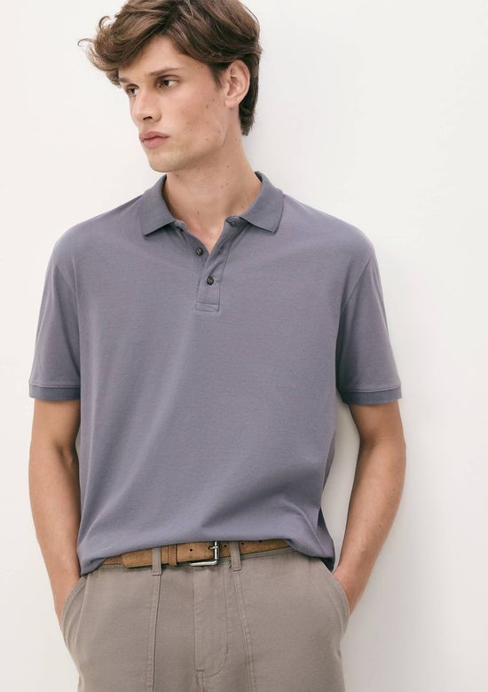 Foto do produto: Camisa Polo Masculina Malha Sarjada - Azul