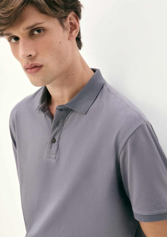 Foto do produto: Camisa Polo Masculina Malha Sarjada - Azul