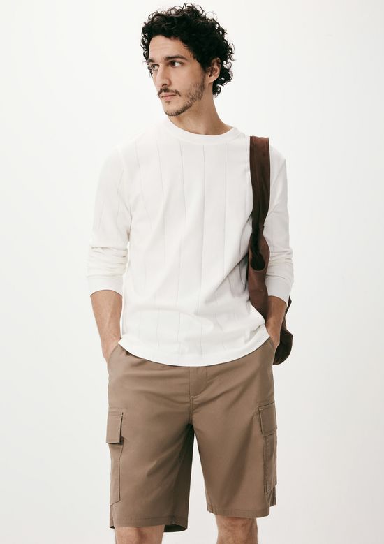 Foto do produto: Camiseta Masculina Manga Longa Texturizada - Off white