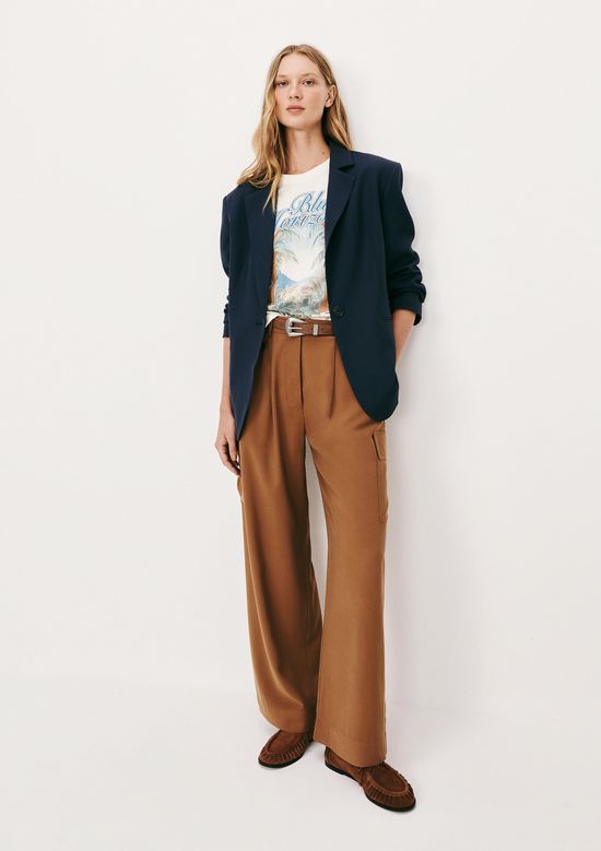 Foto do produto: Calça Feminina Reta Em Peach Touch - Marrom