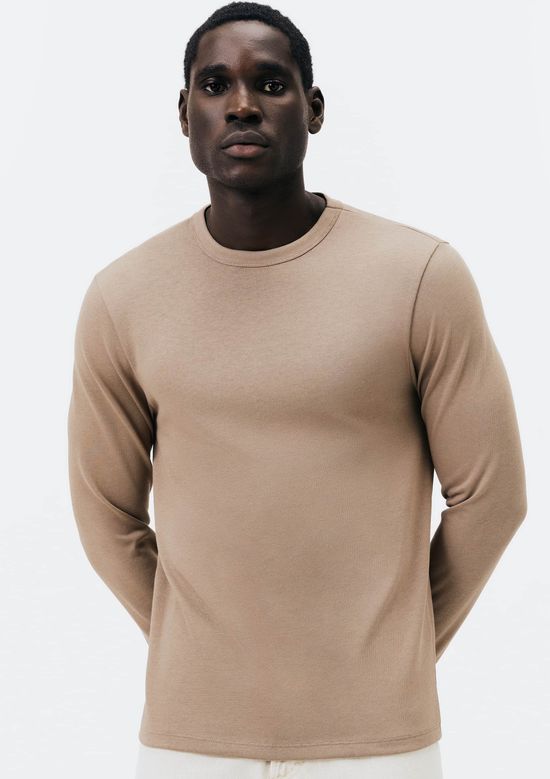 Foto do produto: Camiseta Masculina Manga Longa Em Algodão Peruano - Marrom