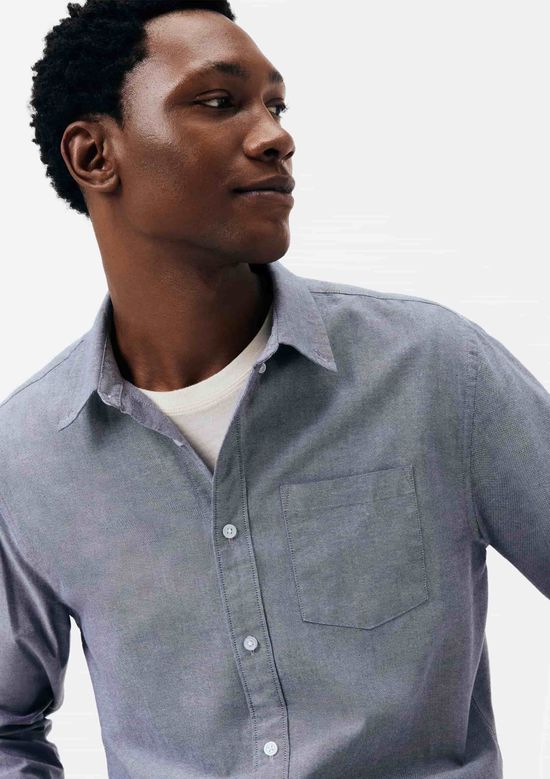 Foto do produto: Camisa Masculina Manga Longa Oxford - Cinza