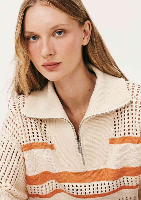 Foto do produto: Blusa Polo Feminina Oversized Em Tricô - Off white