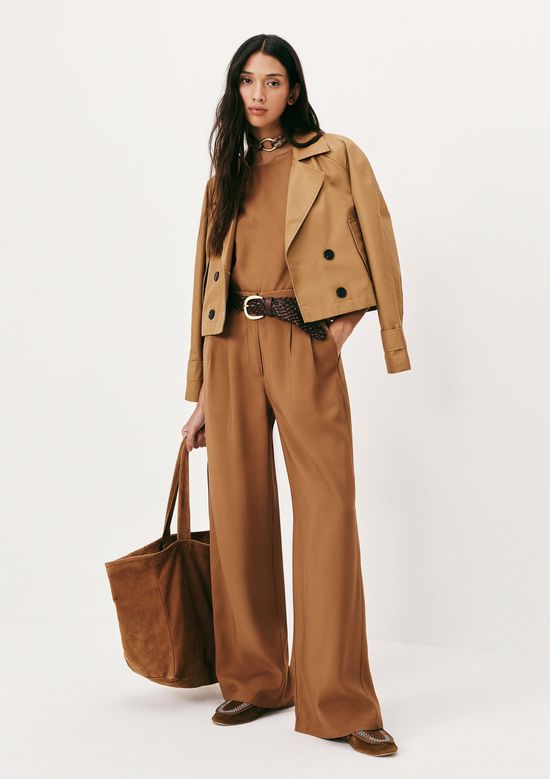 Foto do produto: Calça Feminina Cintura Alta Em Peach Touch - Marrom