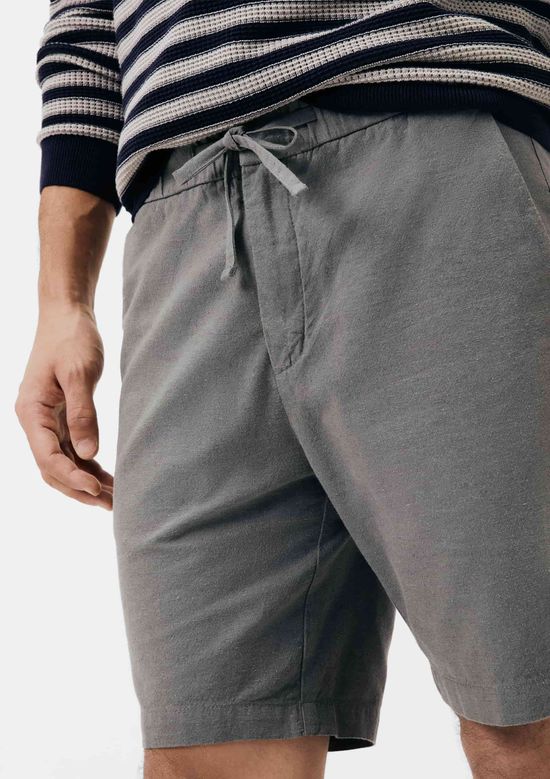 Foto do produto: Bermuda Masculina Reta Com Linho - Cinza