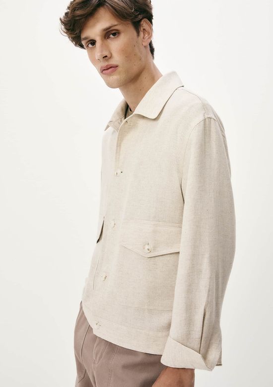 Foto do produto: Jaqueta Masculina Regular Em Algodão - Natural