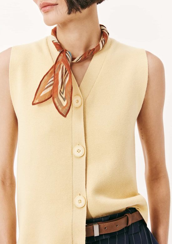 Foto do produto: Colete Feminino Decote V Em Tricô - Amarelo