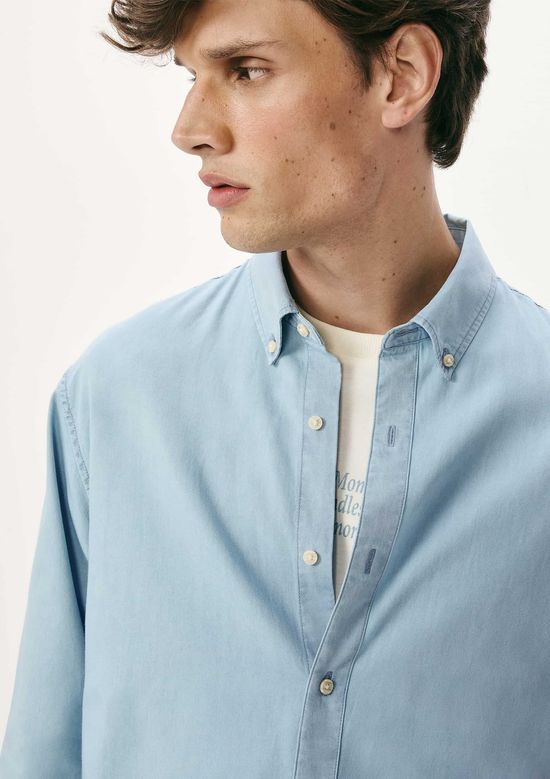 Foto do produto: Camisa Masculina Manga Longa Denim - Azul