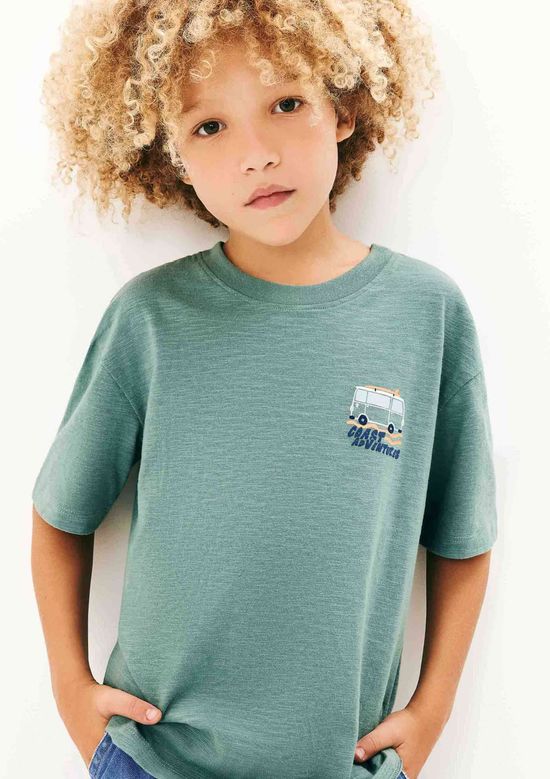 Foto do produto: Camiseta Oversized Infantil Menino Estampada - Verde