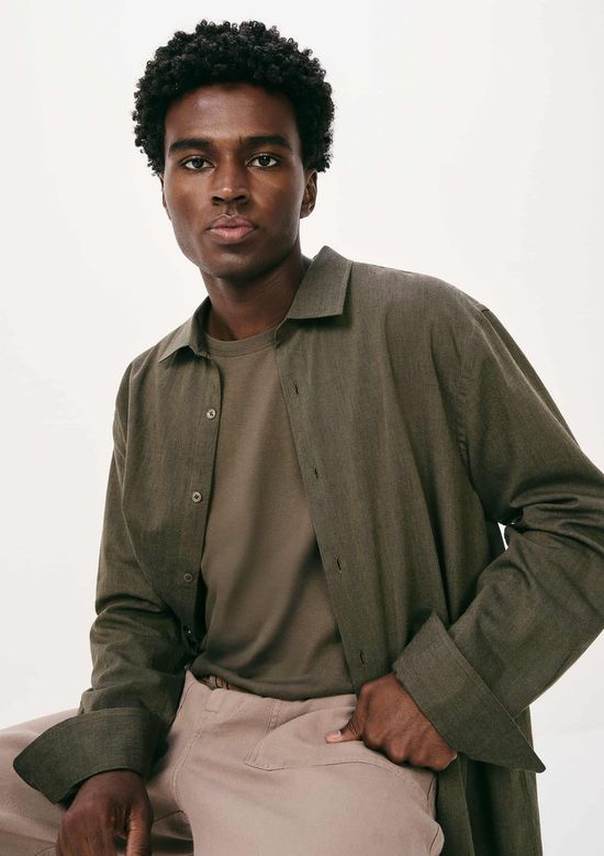 Foto do produto: Camisa Masculina Manga Longa Fio Tinto - Verde