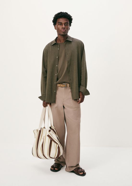 Foto do produto: Camisa Masculina Manga Longa Fio Tinto - Verde