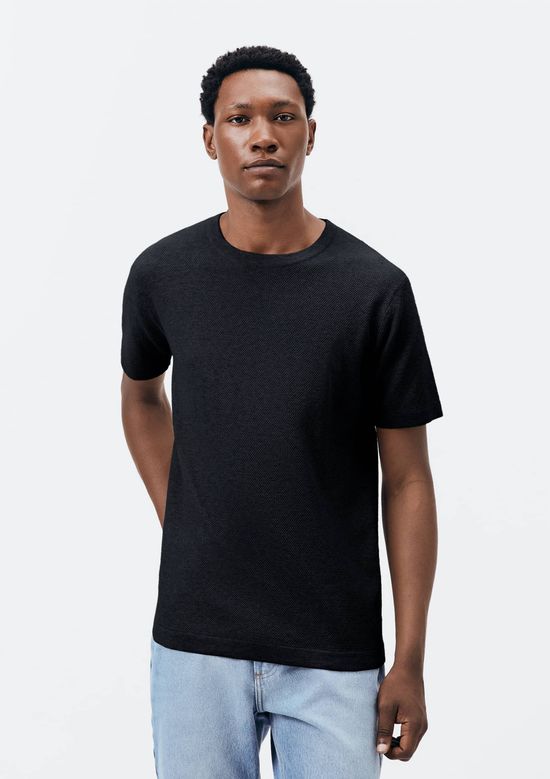 Foto do produto: Camiseta Masculina Regular em Tricô - Preto