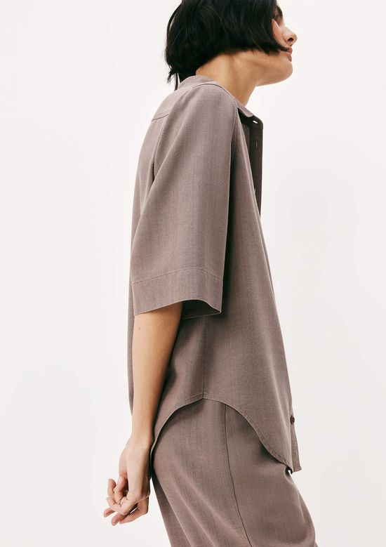 Foto do produto: Camisa Feminina Manga Curta Em Liocel - Cinza