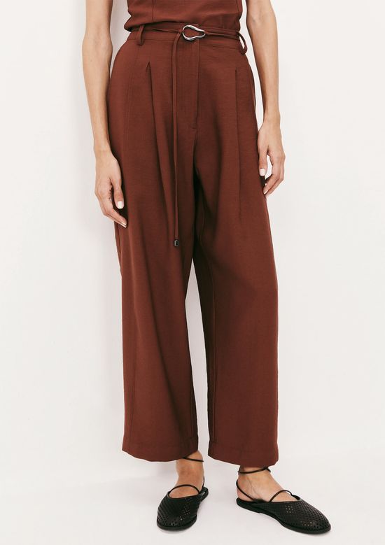 Foto do produto: Calça Feminina Baggy Texturizada - Marrom