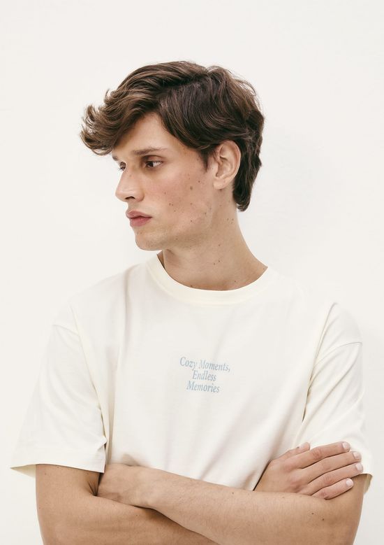 Foto do produto: Camiseta Masculina Relaxed Estampada - Nude