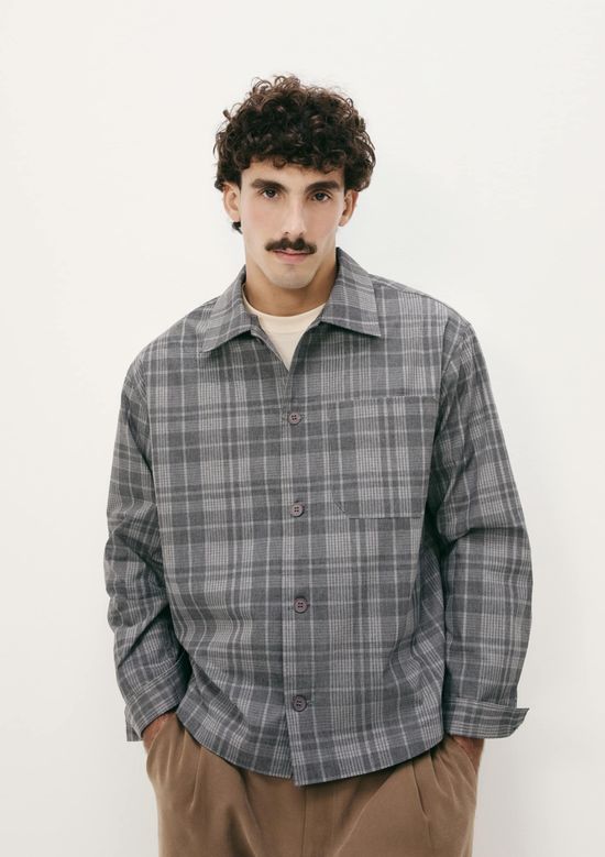 Foto do produto: Camisa Masculina Overshit Xadrez - Cinza