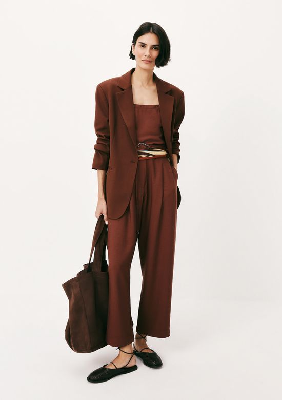 Foto do produto: Calça Feminina Baggy Texturizada - Marrom