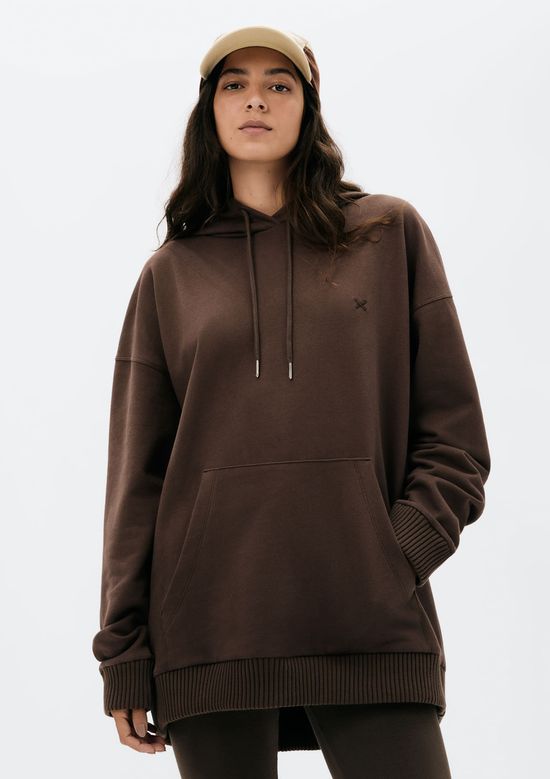 Foto do produto: Blusão Feminino Oversized Em Moletom - Marrom
