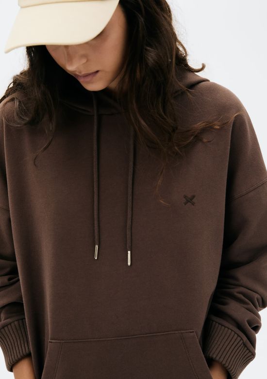 Foto do produto: Blusão Feminino Oversized Em Moletom - Marrom