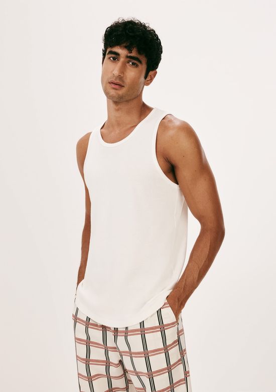 Foto do produto: Regata Masculina Regular Ribana Canelada - Off white