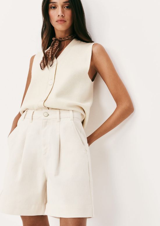 Foto do produto: Bermuda Feminina Reta De Sarja - Off white