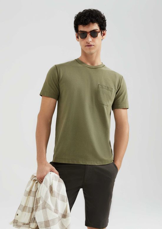 Foto do produto: Camiseta Básica Masculina Manga Curta Texturizada Brisa - Verde