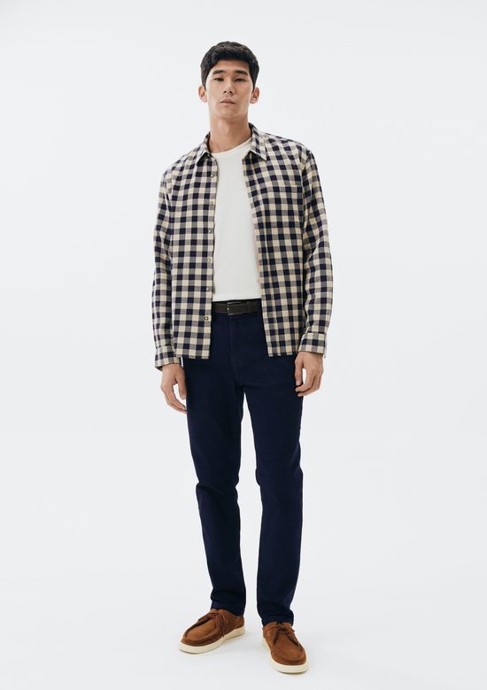 Foto do produto: Calça Jeans Básica Masculina Reta Com Elastano - Azul